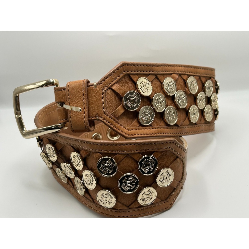 Temperley London Belt Womens Size 2 Tan Coin Wide Statement Boho Lagenlook